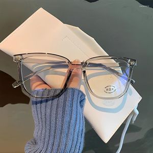 Okulary przeciwsłoneczne anty niebieskie światło szklanki Kobiety przezroczyste duże ramy płaskie lustro okulary dziewczęta anty-UV komputer gafas