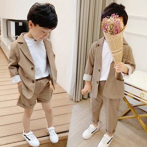 Abiti Ragazzi Ragazze Casual Hansome Abiti Set Bambini Primavera Estate Blazer Pantaloni / pantaloncini 2 pezzi Set di vestiti Kid Birthday Party Show Costume 230802