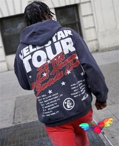 Hoodies dos homens moletons 2023 cinza Hellstar Tour Hoodie Homens Mulheres High Street Studios Record Hoody Inside Fleece Pullovers 230802