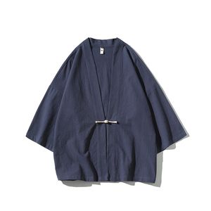 Jaquetas masculinas de linho de algodão quimono Harajuku estilo japonês plus size fantasia masculina de samurai yukata roupas asiáticas cardigã jaqueta feminina 230803