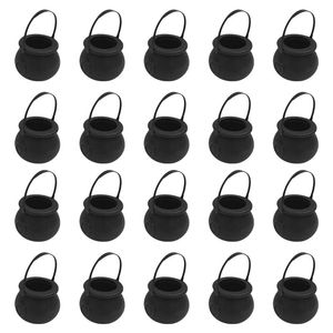 20 Pack Plastic Black Witch Candy Bowls Cauldrons Candy Kettles Witch Skeleton Cauldron Holder Factory price expert design Quality Latest LL