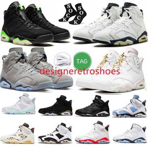 2024 UNC White 6 6s Basketballschuhe Herren Cool Grey Red Oreo Mint Foam Midnight Navy British Khaki Metallic Silber Schwarz Infrarot Georgetown Sports Sneakers Größe 13