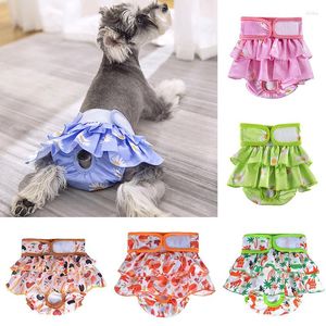 Abbigliamento per cani Pantaloncini per animali domestici Pantaloni fisiologici sanitari Lavabile Cotone Cupcake Abito Animali domestici Slip Pannolini Cucciolo femminile Mutandine mestruali