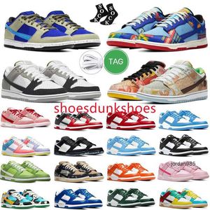 2024 Löpskor Män kvinnor Låg Unc Black White Panda Green Sail Grey Dime Walking Outdoor Sports Trackers Sneakers Storlek 5.5-13 Brown