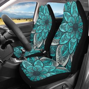Bilstol täcker Mandala Boho Floral Print 3D Universal Front Comfort Stylish Auto Protection for Women Cover