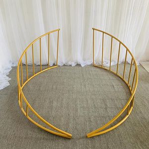 Decoração de festa arco de casamento pano de fundo cerca curvada suporte de flor de metal