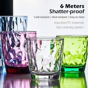 Copos de vinho Copo de água inquebrável Cristal brilhante Copo de coquetel Material PC Uísque sem chumbo Proteção térmica Caneca de café Suco