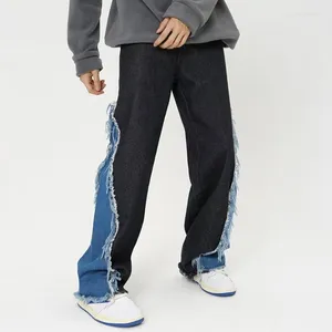 Męskie dżinsy 2023 Kolorowa Patchwork Prosty mężczyźni Grunge Spodnie Y2K Ubrania workowate hip hop dżinsowe spodnie Pantalon Homme