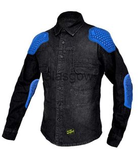 Abbigliamento da motociclista Nuovo abbigliamento da motociclista in denim per uomo e donna casual retrò giacca da motociclista nera camicia anticaduta equipaggiamento di protezione x0803