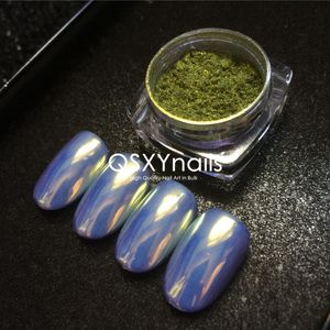 Nail Glitter 05g Special Greenish Gold Aurora Powder Mirror Chrome Neon Mermaid Unicorn Pigment Smooth Rubbing for Gel 230802