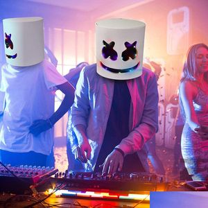 Party Masks DJ Music Festival Halloween Props FL Head Costumes Cosplay med blinkande stil GLOW LED 230302 Drop Delivery Home Garden DH4CT