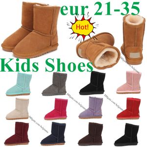 Toddler Avustralya Klasik Mini Botlar Çocuklar Uggly Snow Girls Boot Çocuklar Çocuklar Kısa II Kış Sıcak Ayakkabı Kürklü Giden Gençlik Wggs Kestane Gri Kırmızı Ta D2U2#