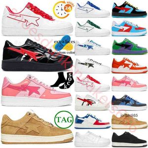 2024 SK8 Männer Frauen Freizeitschuhe Sta Low Sneaker Court Designer Blue Mist Badeplattformschuh Männer Shark Schwarz Weiß Grau Lackleder Grün ABC Camo Damen Turnschuhe