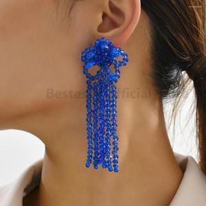 Dangle Küpeler Boho Boncuklar Kadınlar İçin Uzun Asma Püskül Çiçekler Lüks Tasarım Geometrik Piercing Moda Mücevher Partisi Kulak Aksesuarları