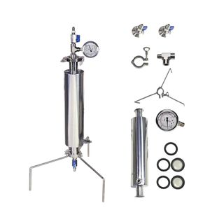 Lab Supplies BHO stainless steel 90g cool extraction Dewax sleeve closed column extractor Vacuum Chamber Tube 90 Gram with Tripod3458