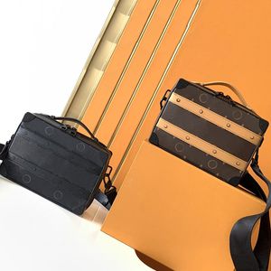 Toppdesignväska Mens och kvinnor Mini Tryckt axelväska Klassisk läder Crossbody Bag Temperament Box Bag #45935