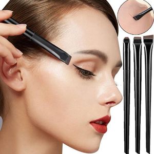 Makeup szczotki drobne ostrze eyeliner pędzla do brwi czarna cienkie gładkie stożkowe płaskie brwi narzędzie kosmetyczne kosmetyczne