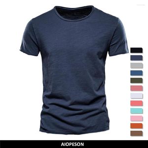 Camisetas masculinas Camisa de manga curta para homens T-shirt de algodão de qualidade Design de corte moderno Slim Fit Soild Tops Tees Brasil