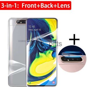 Cell Phone Screen Protectors 3-in-1 screen back hydrogel film camera lens protector for Samsung Galaxy A80 A8 Plus 2018 A90 A 80 a8plus protective not glass x0803