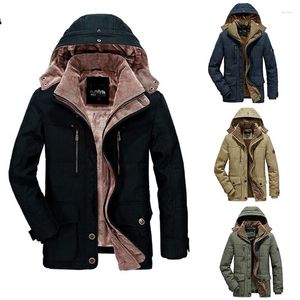 Men's Trench Coats Men 2023 Coat Thicked Leisure Plush Windproof Hooded Outdoor Jacket Windbreaker Keep Warm Parka Fashion Washed