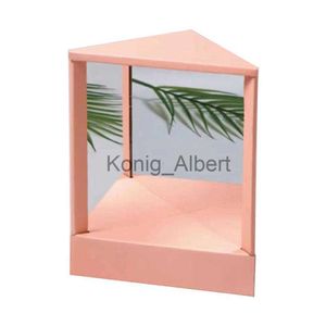 Compact Mirrors Salmon Pink Non-Reversing Cosmetic Stand Mirror True Reflection Vanity Makeup Mirror 9" Rectangular Desk Mirror x0803