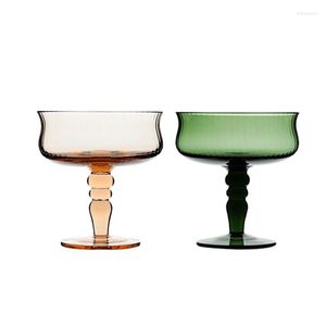 Şarap Gözlükleri Ortaçağ Goblet Kokteyl Fransızca Yaratıcı Renkli Su Dalgalanma Konu Yeşil Mavi Amber Roman Sütun Düğün Kupası