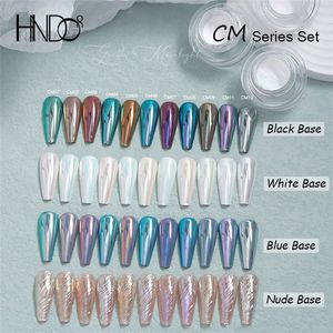 Nail Glitter Hndo Aurora Moonlight Beyaz Krom Tozu Sanat Profesyonel DIY Manikür Tırnaklar Dekor CM Serisi Tüm 11 Renk Toptan Salonu 230802