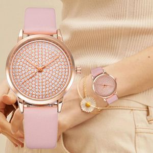 Zegarek Sdotter 2023 Kobiety kwarcowe zegarki marki mody skórzany pasek zegarek dla luksusowego stopu diamentowego zegarowy RELO