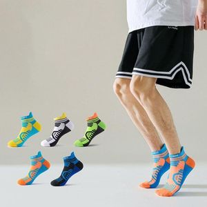 Herrensocken für Herren, Sport, professionell, Baumwolle, helle Farbe, atmungsaktiv, Deodorant, Handtuch unten, Knöchel, Outdoor, Basketball, Radfahren