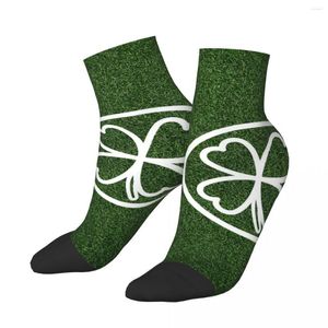 Men's Socks Polyester Low Tube Green Clover Leaf Concept Breathable Casual Short Sock