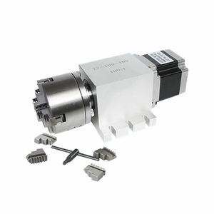 4 번째 축 회전 축 100 : 1 속도 감소 비율 Harmonic -Gear Retarder 3 4 Jaw Chuck Mini CNC 조각사 목공 공작 기계