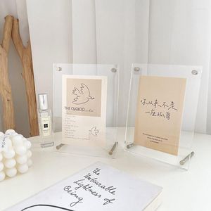 Frames 5/6/8/12inch Acrylic Po Certificate Camp Poster Display Stand Frame Rectangle Picture Paper Holder Tabletop Decoration