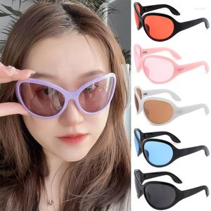 Sunglasses Oversized Steampunk Women Men 2023 Oval Y2K Sports Punk Sun Glasses For Ladies Retro 2000's Eyewear