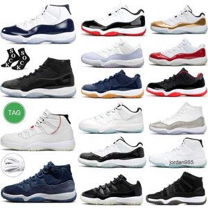 2024 Silver Pure Basketball Shoes Jumpman 11 11s Midnight Navy Velvet Cherry Concord Corte baixo de altura Cool Grey Bred Metallic Violet Tênis esportivo masculino tamanho 13