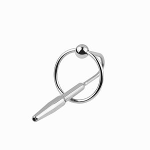 Rostfritt stål Kort kateter Penis Plug Hollow Tube Urethral Sounds Cateter With Penis Ring Urethral Dilator Male Sex Toys