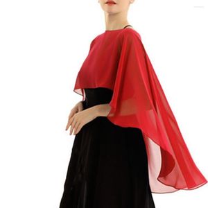 Scarves Wedding Dress Shawl Thin Pullover Fashionable Women's Chiffon Elegant Irregular Hem O-neck Sling Gown For All