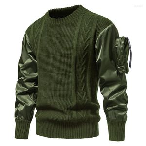 Männer Pullover 2023 Herren Hohe Qualität Pullover Gestrickte Euro Größe Pullover Patchwork Hülse Praktische Arm Tasche Mode Männlich Vintage