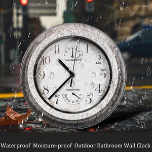 Zegary ścienne grube granice szary horloge murale zegar vintage Wodoodporny zegarek wisząca restauracja przemysłowa wilgotność temperatury