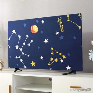 Dust Cover 70" Decorative Hood Spring Dust Cover for Screen TV Floral Left Universe Blue Gray Yellow White R230803