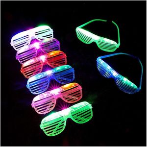 Party Favor Fashion Shutters Form LED Flashing Glasse Light Up Kids Toys Christmas Supplies Decoration Glowing Drop Delivery Home Dhuli