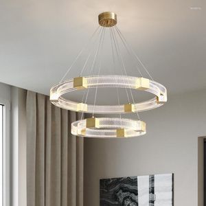 Ljuskronor lampor modern led nordisk designer dekor cirkel lampa för levande matsal sovrum hängande fixturer armatur