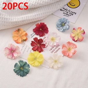 Dekorative Blumen, 20 Stück, künstlicher Gänseblümchenkopf, Seide, Hochzeit, Party, Teppich-Set, Blumenwand, Geschenk, DIY, handgefertigte Kranzdekoration