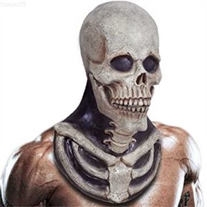 Máscaras de festa de halloween máscara assustadora horror fantasia de zumbi cabeça de caveira adereço para festa adulta cosplay esqueleto forte l230803