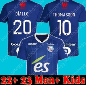 New Strasbourg Men Kids Home Soccer T Shirt 22 23 Maillot de Foot Gameiro Thomasson Lienard Mothiba Sissoko Storcki Leisure Trend 662ESS