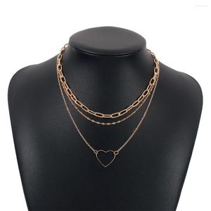 Choker prosty metalowy wielowarstwowy wisiorek niszowy niszowy w stylu temperament geometryczny