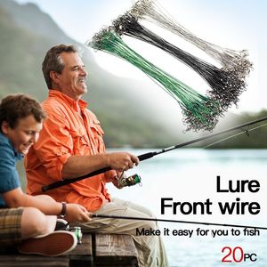 Braid Line Green Silver Black Anti Twist Braided Wire Conductor Steel 20Cm20 Pieces Bite Fishing Gear Accessories 230802