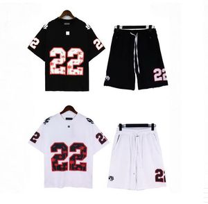 Männer Designer T Shirt Sommer Casual Sports 2 PCs Set Pure Cotton Shirt Draw String Casual Shorts