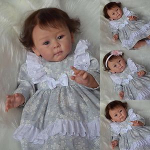 Dolls 58CM Huxley Finished Doll Reborn Toddler Girl Lifelike Reborn Doll with High Quality 3D Skin Visible Veins Toys for Girl 230802