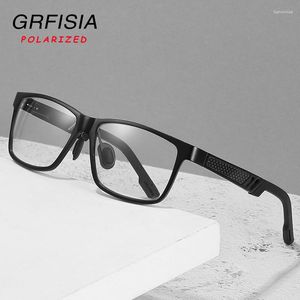 Óculos de sol GRFISIA Blue Light Blocking Glasses Men Women Fashion Computer Gaming Anti Eyestrain Al-Mg Metal Frame Ultra A91