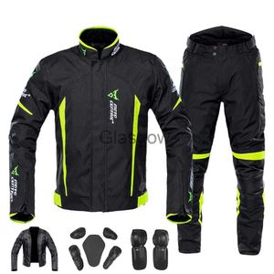 Motorcycle Apparel 2023 New winter Motorcycle Jacket sets Waterproof Windproof moto jacket Jersey pants Moto Suit Touring Clothing x0803 x0802